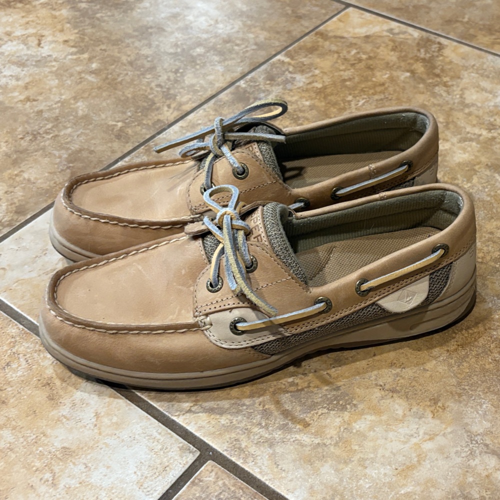 Sperry Women’s Bluefish boat shoe linen/oat size 8